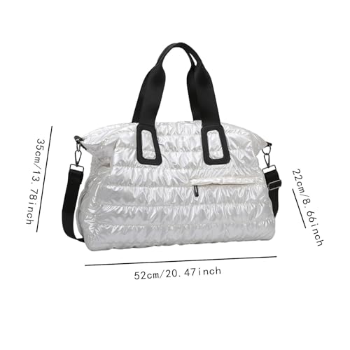 Travel Duffle Bag Sports Gym Bag Stylish Multifunctional Shoulder Bag with Adjustable Shoulder Strap for Fitness Exercise Gym, White3