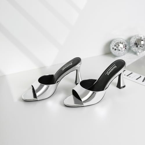 Image of Susanny High Heels for Women Pointed Open Toe Strappy Chunky Block Heels Ankle Strap Stiletto Kitten Heeled Sandals Wedding Bridal Party Prom Sexy Dress Shoes