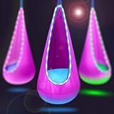 Leuchtender Kinder-Pod-Schaukelsitz, tragbar, klimabeständig, sensorischer Pod-Schaukelstuhl aus Baumwolle, 150 x 70 cm, Camping-Hängemattenzelt mit Luftkissen und LED-Licht(Pink)