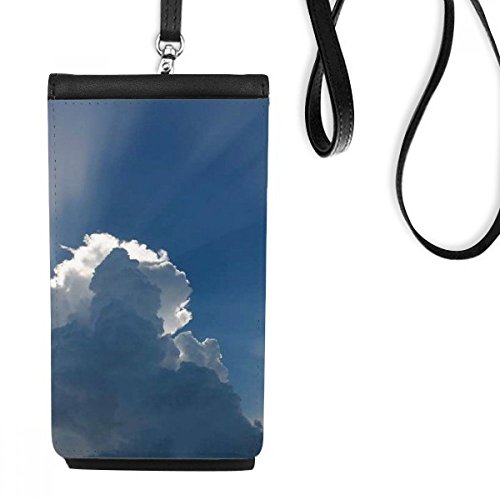 Bourse en cuir suspendu pour téléphone avec motif soleil et nuages