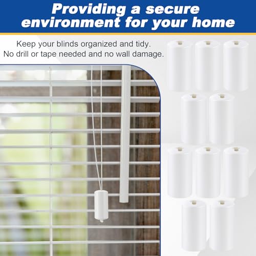 Pangda 10 Pcs Breakaway Cord Condensers White Anti Strangulation Design Window Blinds Pull Cord Safety Baby Proof Compatible with All Horizontal Blinds for Households with Young Kids and Small Pets