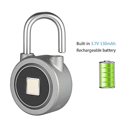 MDTEK@ Fingerprint Padlock, Bluetooth Connection Metal Waterproof, Suitable for House Door, Backpack, Suitcase, Bike, Gym, Office, App is Suitable for Android/iOS Smart Lock