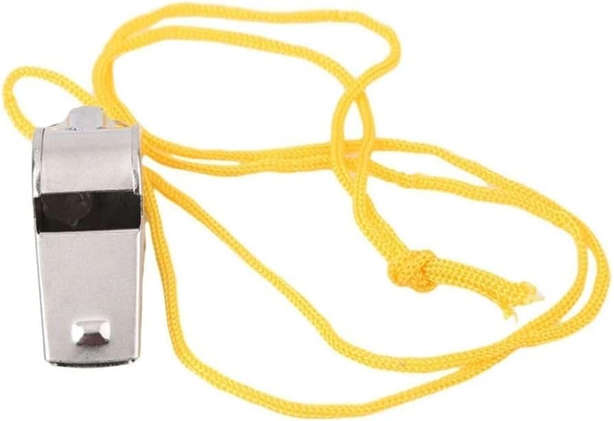 Silbato de metal con cordón para entrenamiento deportivo miniatura 3