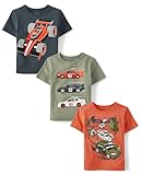 The Children's Place Baby Boys 3-pack Short Sleeve Graphic Infant-and-toddler-t-shirts, Racecar/Racecar Trio/Racecar Scene, 2T US