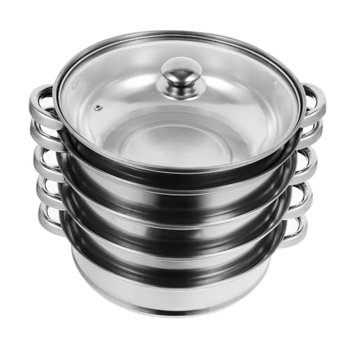 VALICLUD Olla de Vapor Inoxidable Multifuncional para Sopa para Cocción Inducción y Vapor Simultáneo