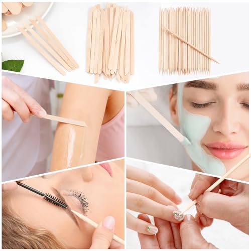 Image of EWVVSS 6 Style 500 Pcs Wax Sticks Assorted Wax Applicator Sticks For Body Legs Face With Small Medium Large Sizes Wood Sticks For Waxing Or Craft Sticks