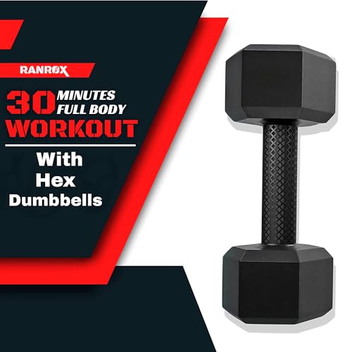 Image of PVC Hex Dumbbells Pack of 2 (5kg*2) Black Color for Home Gym Equipment Fitness Barbell|Gym Exercise|Home Workout, Gym Dumbbells|Dumbbells Weights for Men & Women