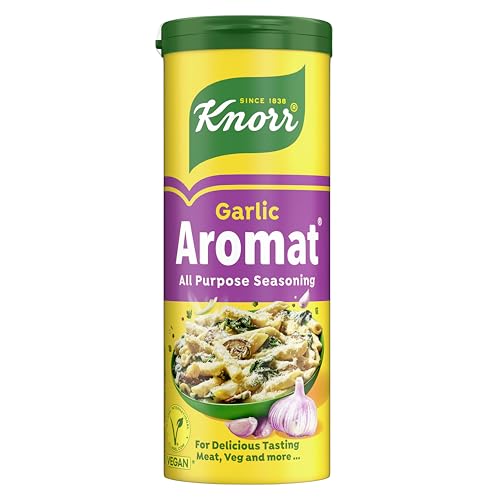 Knorr Aromat Garlic All Purpose Savoury Seasoning free from artificial colours and preservatives for vegetables rice pasta or salads 90 g