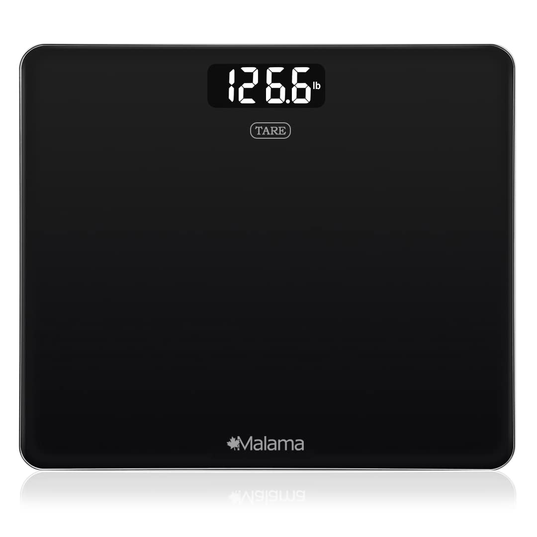 Malama Digital Bathroom Scale Body Weight Scale, Weighing Bath Scale with Baby Mode, Can Also Serve as Baby Scale, Toddler Scale, Step-On Technology, Batteries Included, 400 lb, Black
