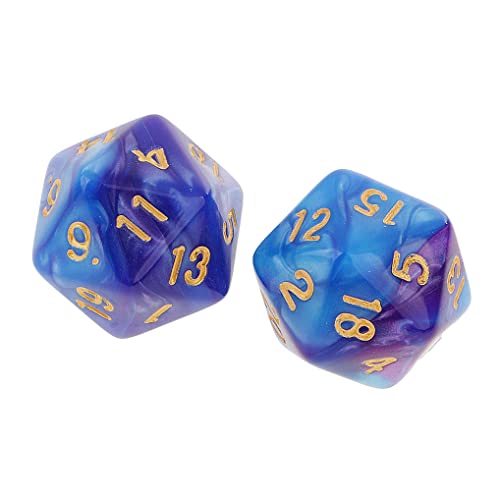 Yourandoll 10 STÜCKE Polyedrische Würfel D20 Würfel Dice Spielwürfel for DND RPG Tischspiele (Blau Lila)