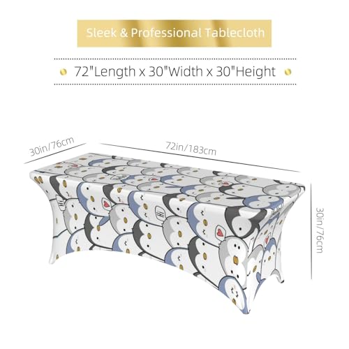Nappe pingouin mignon pour anniversaire et fête de table rectangulaire 1m80 - 4