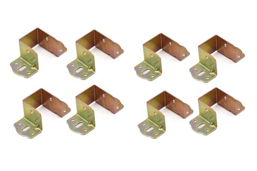 FAFEFC 8pcs Hanging Buckle Bed Beam Wooden Square Bracket, Bed Corner Metal Bracket, Bed Hanging Corner Thickened Furniture Bed Hardware Accessories(S)