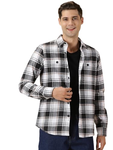 Image of Thomas Scott Men's | Checks | Full Sleeve | Regular Fit | 100% Cotton | Double Pocket | Spread Collar | Casual Shirt