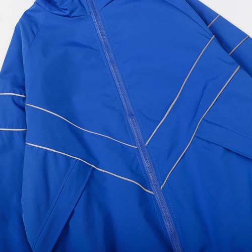 Image of LZLRUN Y2k Vintage Jacket for Men and Women Zip Up Reflective Jacket Y2k Clothing Varsity Jacket Lightweigh Punk Jacket