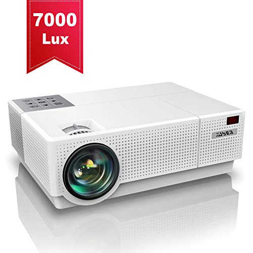 Projector, YABER Native 1920x 1080P Projector 7000 Lux Upgrade Full HD Video Projector