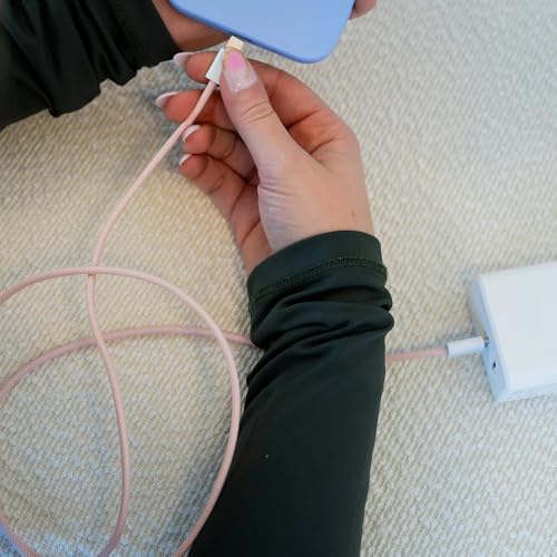Image of Braided USB-C to I Fast Charging Cable Compatible for iPhone 14, 13, 12,11, X, 8, 7, 6, 5, iPad Air, Pro, Mini, iPad Pink Color