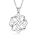 GOXO Colgante de Cruz con Nudo Celta para Mujer Collar de Buena Suerte de Plata de Ley 925 para Mujer (Celta)