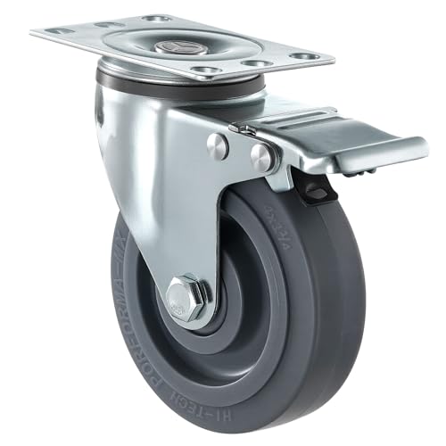 Image of VEVOR Caster Wheels, 5 Inch Heavy Duty Casters, Compatible with VEVOR Insulated Food Pan Carrier, Set of 4 (2 Swivel with Brake, 2 Rigid)