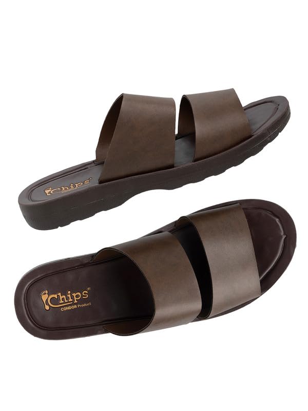 Image of Chips Men's BLACK Lightweight Slip-on Sandal Casual (ND44)