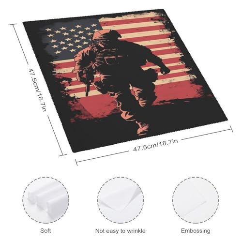 Servilletas de cena cuadradas de tela lavable con estampado patriótico americano 3