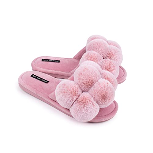 Dolly Pom Pom Slippers in Grey