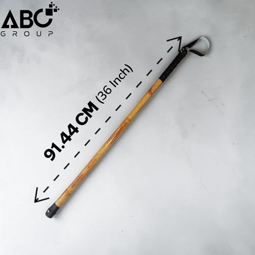 Image of ABC GROUP Black & Brown Not Foldable Hard Cane Stick for Dog Traning &Support & Security Stick 36 Inches 3ft(Pack of 1)