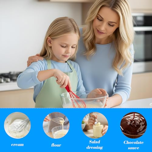 4PCS Whisk Silicone, 17cm Non-Stick Mini Whisk Hand for Cooking, Hand Silicone Whisks for Cooking, Non-Stick Pans, Baking, Mixing, Stirring, 4 Colors - Image 6
