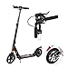 YANE Scooter Acrobatique pour Adolescents Et Adultes, Scooter Absorbant Les Chocs, Grandes Roues De 200 Mm, Scooter À Hauteur Réglable,Noir