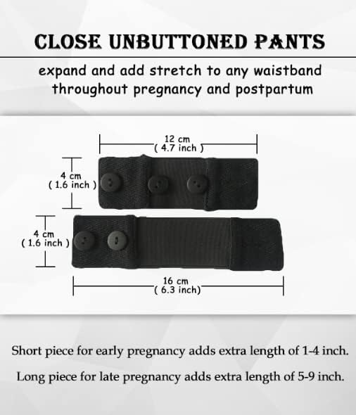 Combination of Maternity Shirts Extenders and Pants Waist Extenders, Seamless Maternity Belly Band - Image 2
