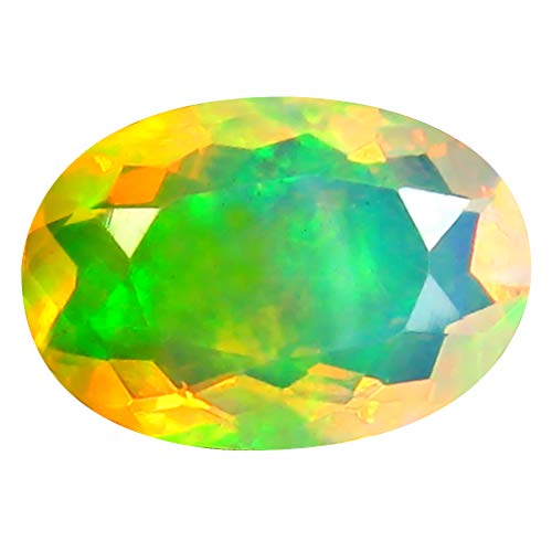 Opale arc-en-ciel éthiopienne brute de 2.46 ct taillée en ovale pour création joaillière