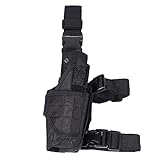 Molle Tactical Leg Holster, Drop Leg Gun Holster Adjustable Right Handed Tactical Drop Leg Thigh Gun Pistol Holster Pouch Pistol Drop Puttee Holder, Removable Wrap Around Thign Design for Men & Women