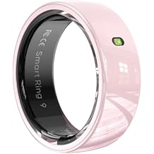 Pink Ceramic Smart Ring for Women, Health Fitness Tracker with Sleep Heart Rate Monitor, Gesture Touch Control, Womens Health Tracking, Waterproof Long Battery Size #10