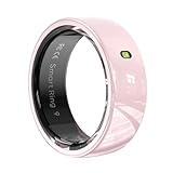 SM SEVENMORE Smart Ring Health Fitness Tracker for Women, Pink Ceramic (#8)