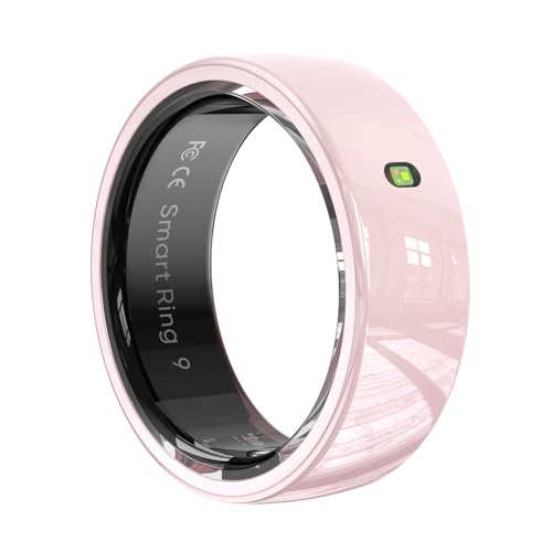 Pink Ceramic Smart Ring for Women, Health Fitness Tracker with Sleep Heart Rate Monitor, Gesture Touch Control, Women’s - Detailed View