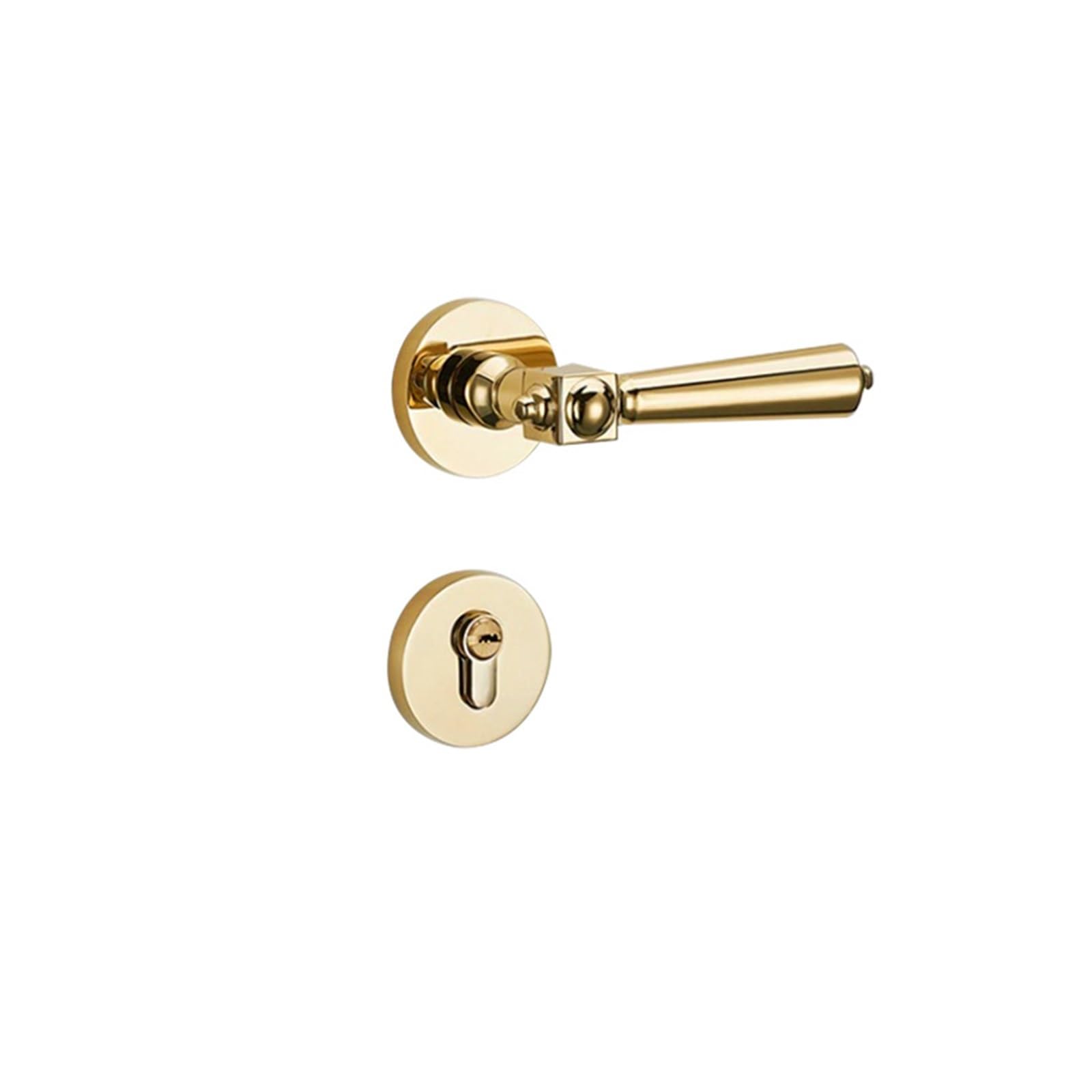 NYRXRYTCA Golden Split Lock zinc Indoor Wooden Door Light Luxury Alloy Silent Lock Bedroom Silent Household Door Lock(Golden PVD split lock)