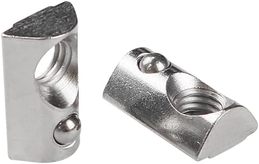 M3 M4 M5 M6 M8 EU standard aluminum profile T-nut elastic steel ball nut for 20/30/40/45 series aluminum profile DIY 3D printer - (Size: S45-M5, Color: 50PCS)