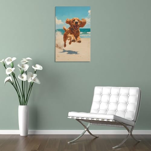 Tableau Setter irlandais impression sur toile deco murale chambre 50x75cm - 5