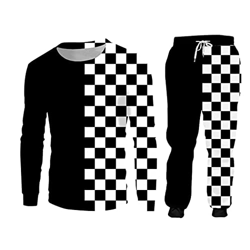 Sweat à capuche 3D noir et blanc homme Swpa70057 XL avec fermeture éclair moderne