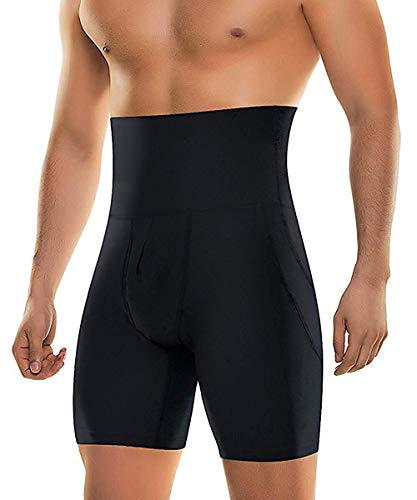 LaLaAreal Herren Shapewear Ganzkörperformer Kompressions-Shorts Bauchweg Kontrolle Bodysuit Shorts, Schwarz , 56 Cover