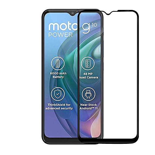 Image of Tempered Glass Screen Protector Compatible For Moto G10 Power Full Screen Coverage (Except Edge to Edge) and Free Complete Easy Installation kit