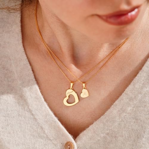 Mother Daughter Necklace – Gifts for Mom, Gifts for Daughter, Mom Birthday Gifts, Daughter Birthday Gifts, 18K Gold Plated, 5A Zirconia, Triple-Layered Finish, Size 17-19''3