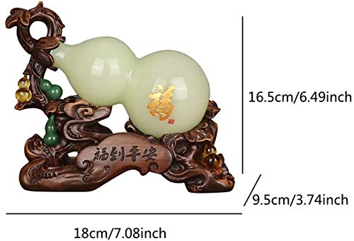 Haizhaolidf Feng Shui Wealth Gourd Statue - Hand-Carved Prosperity Sculpture for Home and Office Decoration - Image 7