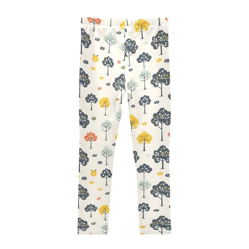 Tree Design Girls Leggings Ultra Soft Compression Yoga Gym Pants for Kids 4-10T2