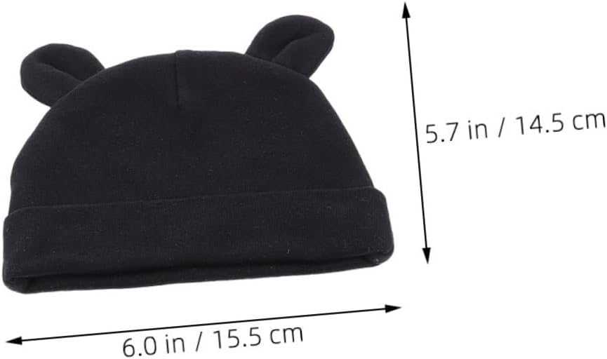 2 Sets Newborn Hat and Mittens Cotton Black for Sleeping Outdoors image 2