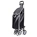 Metaltex Trillium - Carro de Compra con 4 ruedas, Negro, 50 Litros