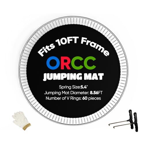 ORCC Trampoline Jumping Mat Fits 10FT Frames Trampoline with 60 V-Rings Fits 5.5