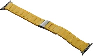 G-Power Plastic Replacement Strap Containing Metal Lock With Classic Design And Easy Install For Watch 42/44/45/49MM -Yellow Silver