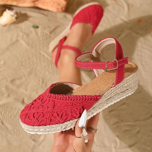 Sandales espadrilles à coin fermé au design raffiné pour cérémonie