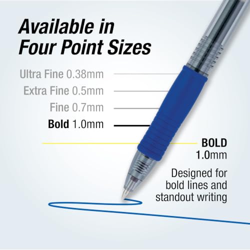 Image of PILOT G2 Premium Gel Roller Pens, Blue Ink Pens Bold Point, Pack of 14