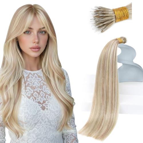 Sunny Hair Nano Tip Extensions, Ash Blonde Highlights Bleach, Soft